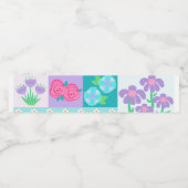 Levend Bloeiend Bloemendesign Waterfles Etiket (Enkel label)