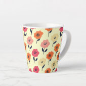 Levend Bloemmotief Latte Mok (Rechterhoek)