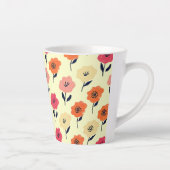 Levend Bloemmotief Latte Mok (Rechts)