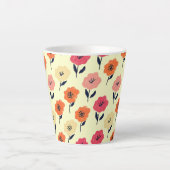 Levend Bloemmotief Latte Mok (Voorkant)