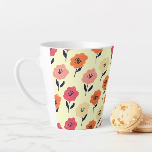 Levend Bloemmotief Latte Mok (In situ)