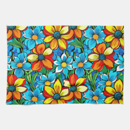 Levend Bloemmotief  Theedoek