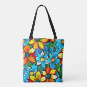 Levend Bloemmotief  Tote Bag (Achterkant)