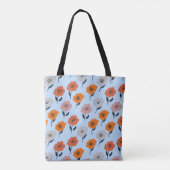Levend bloempatroon tote bag (Achterkant)