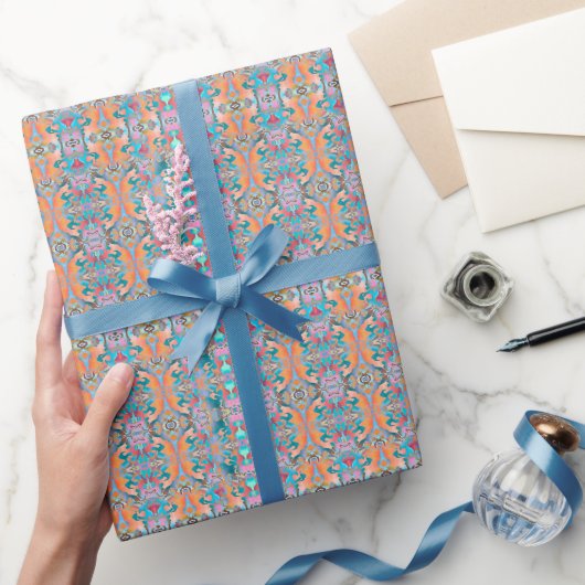 Levend Boho Abstract Vlindereffect Patroon Cadeaupapier (Geschenken)