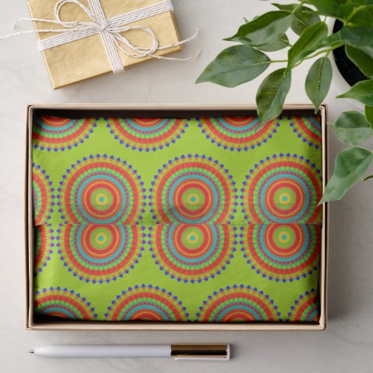 Levend Boho Concentrisch Mandala Patroon Tissuepapier (Geschenk)