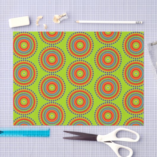 Levend Boho Concentrisch Mandala Patroon Tissuepapier (Craft)