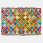 Levend Boho Geometrisch Patchwork Tegelpatroon Deken (Voorkant)