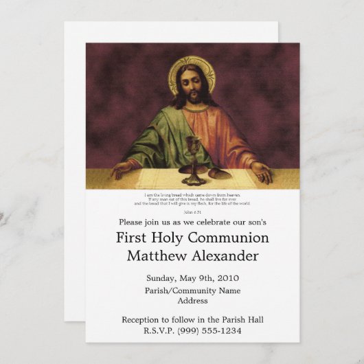 Levend brood eerste gemeenschap kaart (Voorkant / Achterkant)