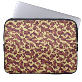 Levend camouflage-doodlepatroon in zwart en rood n laptop sleeve