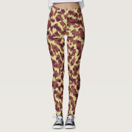 Levend camouflage-doodlepatroon in zwart en rood n leggings