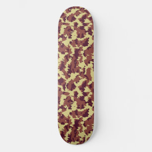 Levend camouflage-doodlepatroon in zwart en rood n persoonlijk skateboard