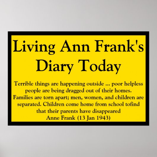 Levend citaat uit het dagboek van Anne Frank Poster (Voorkant)