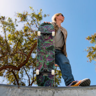 Levend Coleus Bladeren Patroon. Persoonlijk Skateboard