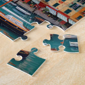 Levend dorpspuzzel aan de Middellandse Zee Legpuzzel (Zijkant)