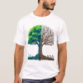 Levend en dood boomontwerp t-shirt (Voorkant)