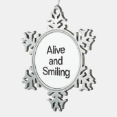 levend en lachend tin sneeuwvlok ornament (Rechts)