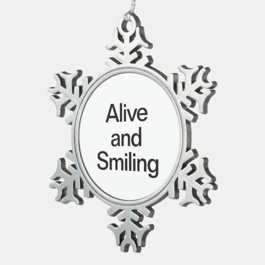 levend en lachend tin sneeuwvlok ornament (Rechts)