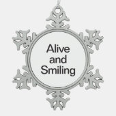 levend en lachend tin sneeuwvlok ornament (Voorkant)