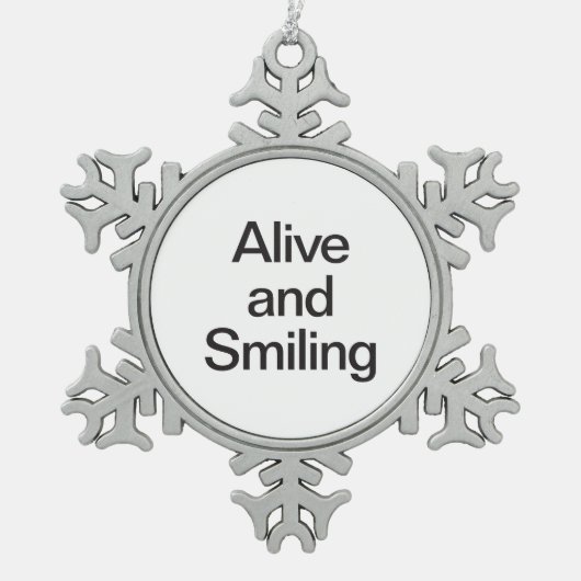 levend en lachend tin sneeuwvlok ornament (Voorkant)