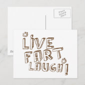 *LEVEND FART LAUGH! BRIEFKAART (Voorkant / Achterkant)