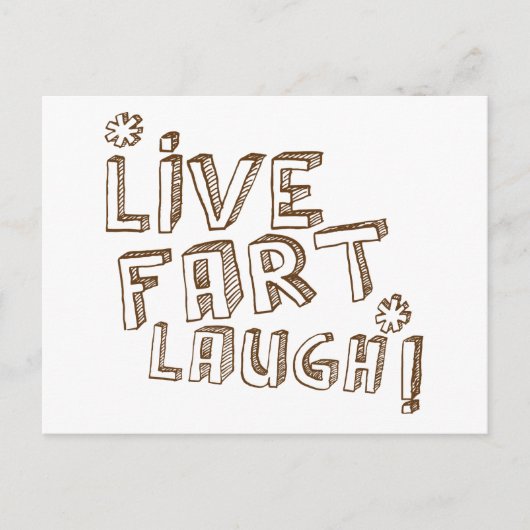 *LEVEND FART LAUGH! BRIEFKAART (Voorkant)