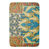 Levend Geel & Teal Art Deco Vlinder Kunst Badmat (Voorkant Verticaal)