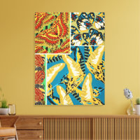 Levend Geel & Teal Art Deco Vlinder Kunst