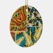 Levend Geel & Teal Art Deco Vlinder Kunst Keramisch Ornament (Rechts)