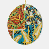 Levend Geel & Teal Art Deco Vlinder Kunst Keramisch Ornament (Links)