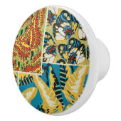 Levend Geel & Teal Art Deco Vlinder Kunst Keramische Knop (Rechts)