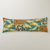 Levend Geel & Teal Art Deco Vlinder Kunst Lichaamskussen (Voorkant)