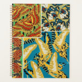 Levend Geel & Teal Art Deco Vlinder Kunst Planner (Voorkant)