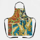 Levend Geel & Teal Art Deco Vlinder Kunst Schort (Voorkant)