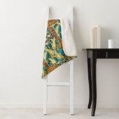 Levend Geel & Teal Art Deco Vlinder Kunst Sherpa Deken (In situ)
