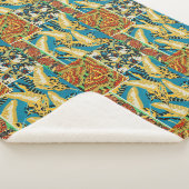 Levend Geel & Teal Art Deco Vlinder Kunst Sherpa Deken (3/4)