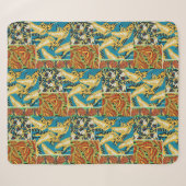 Levend Geel & Teal Art Deco Vlinder Kunst Sherpa Deken (Voorkant (horizontaal))