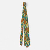 Levend Geel & Teal Art Deco Vlinder Kunst Stropdas (Achterkant)
