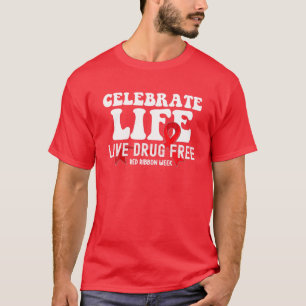 Levend geneesmiddel: vrije rode lint week t-shirt