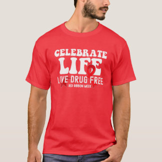 Levend geneesmiddel: vrije rode lint week t-shirt