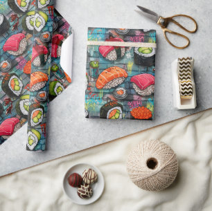 Levend Graffiti Sushi Inpakpapier