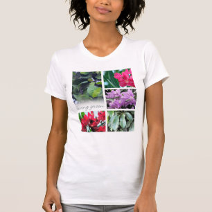 Levend groen, bladeren en bloemen t-shirt