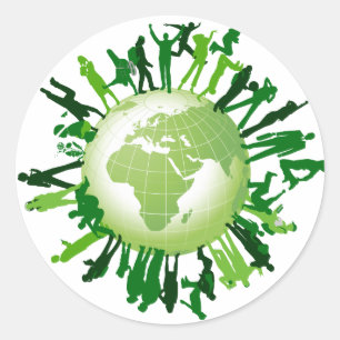 Levend groen: Onze groene aarde Ronde Sticker