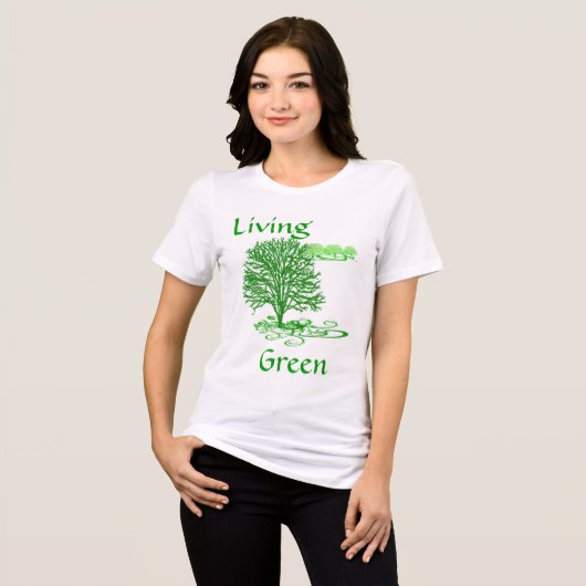 Levend Groen Tri-Blend Shirt (Voorkant volledig)