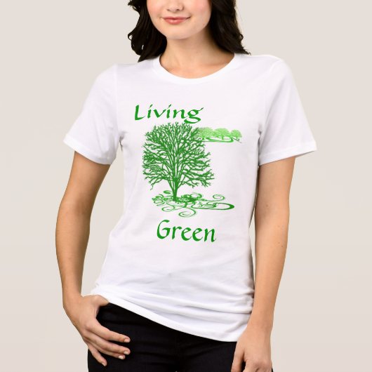 Levend Groen Tri-Blend Shirt (Voorkant)