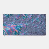 Levend Groovy Trippy Boheem Teal Koraal Fractal Bureaumat (Voorkant)