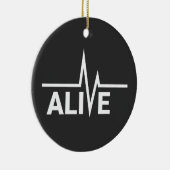 Levend Heartbeat-tekstontwerp Keramisch Ornament (Rechts)