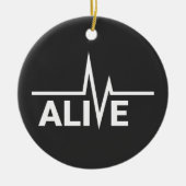 Levend Heartbeat-tekstontwerp Keramisch Ornament (Voorkant)
