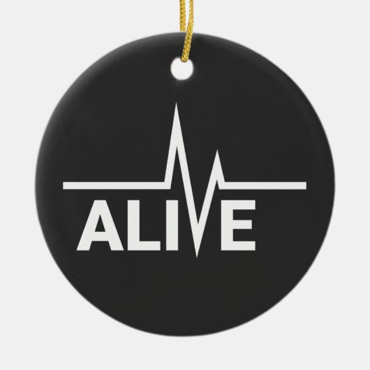 Levend Heartbeat-tekstontwerp Keramisch Ornament (Voorkant)