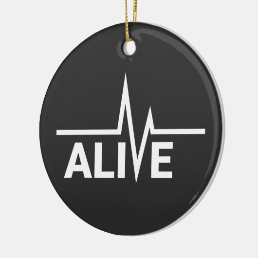 Levend Heartbeat-tekstontwerp Keramisch Ornament (Links)